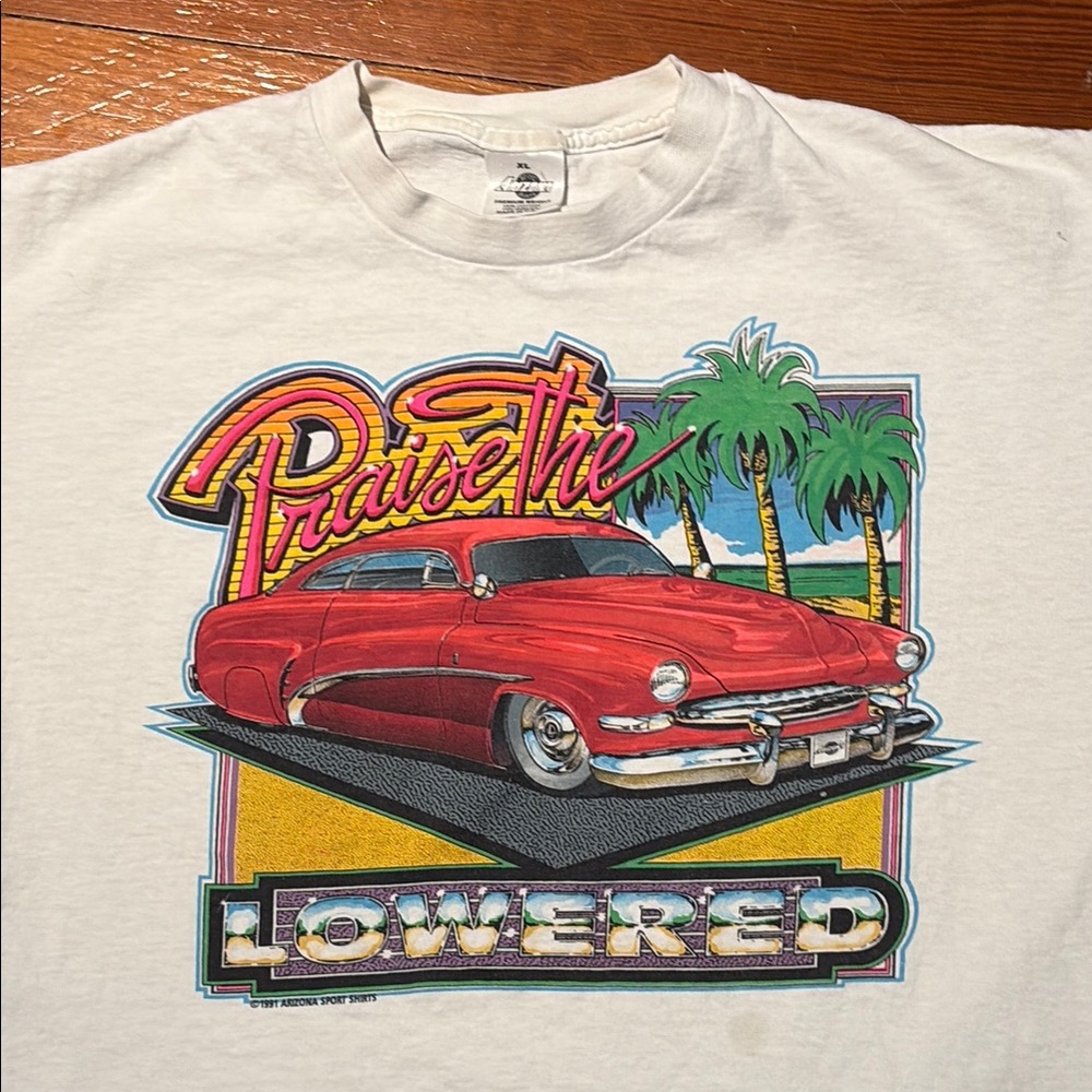 Vintage Car Lowrider Tee- White
